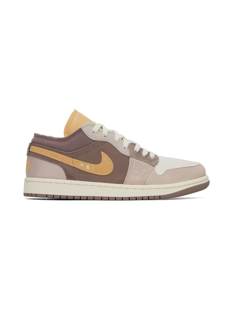 Brown & Gold-Tone Air Jordan 1 Low SE Craft Sneakers - 1