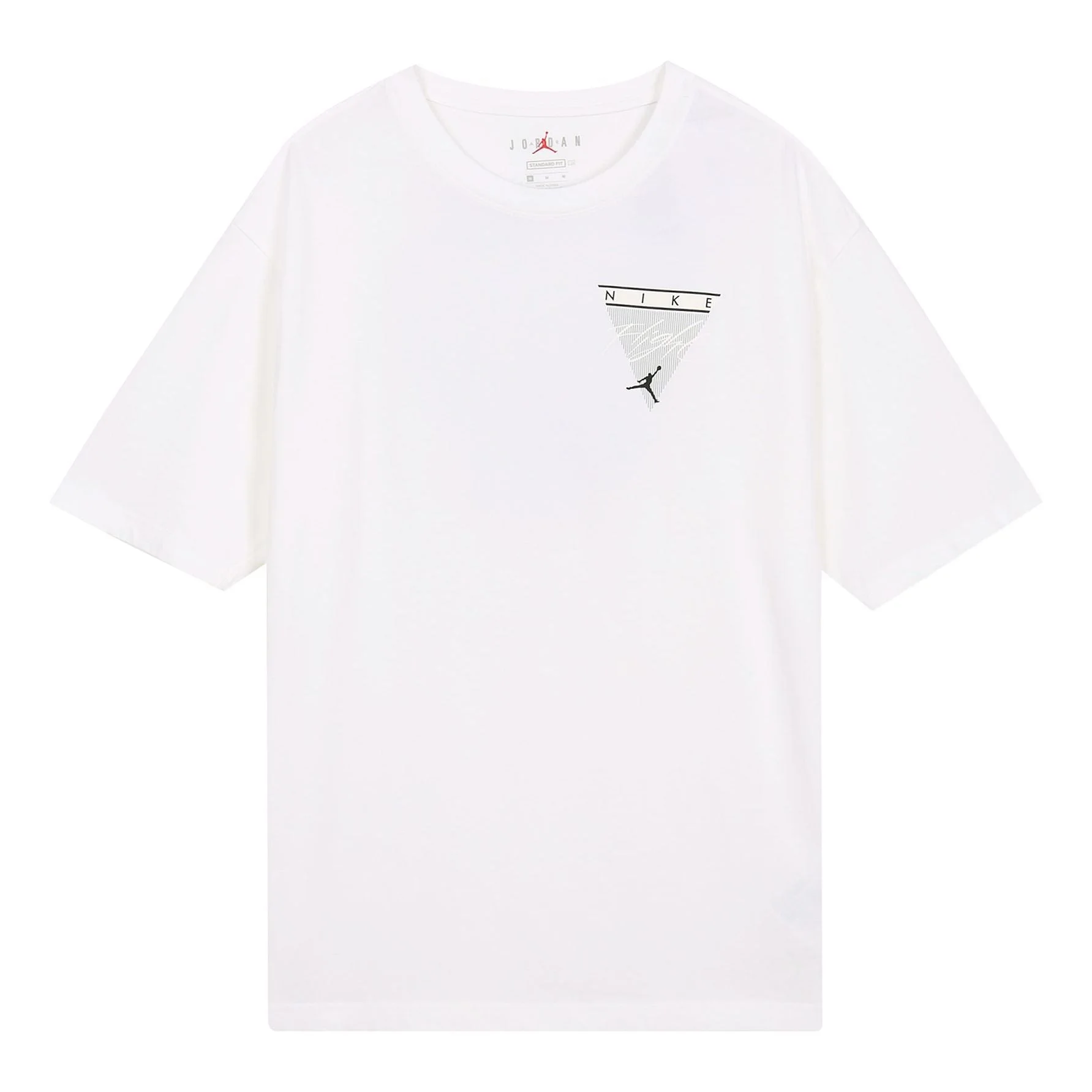 Men's Air Jordan Flight Essentials Washed Basketball Sports Printing Round Neck Short Sleeve White T - 1