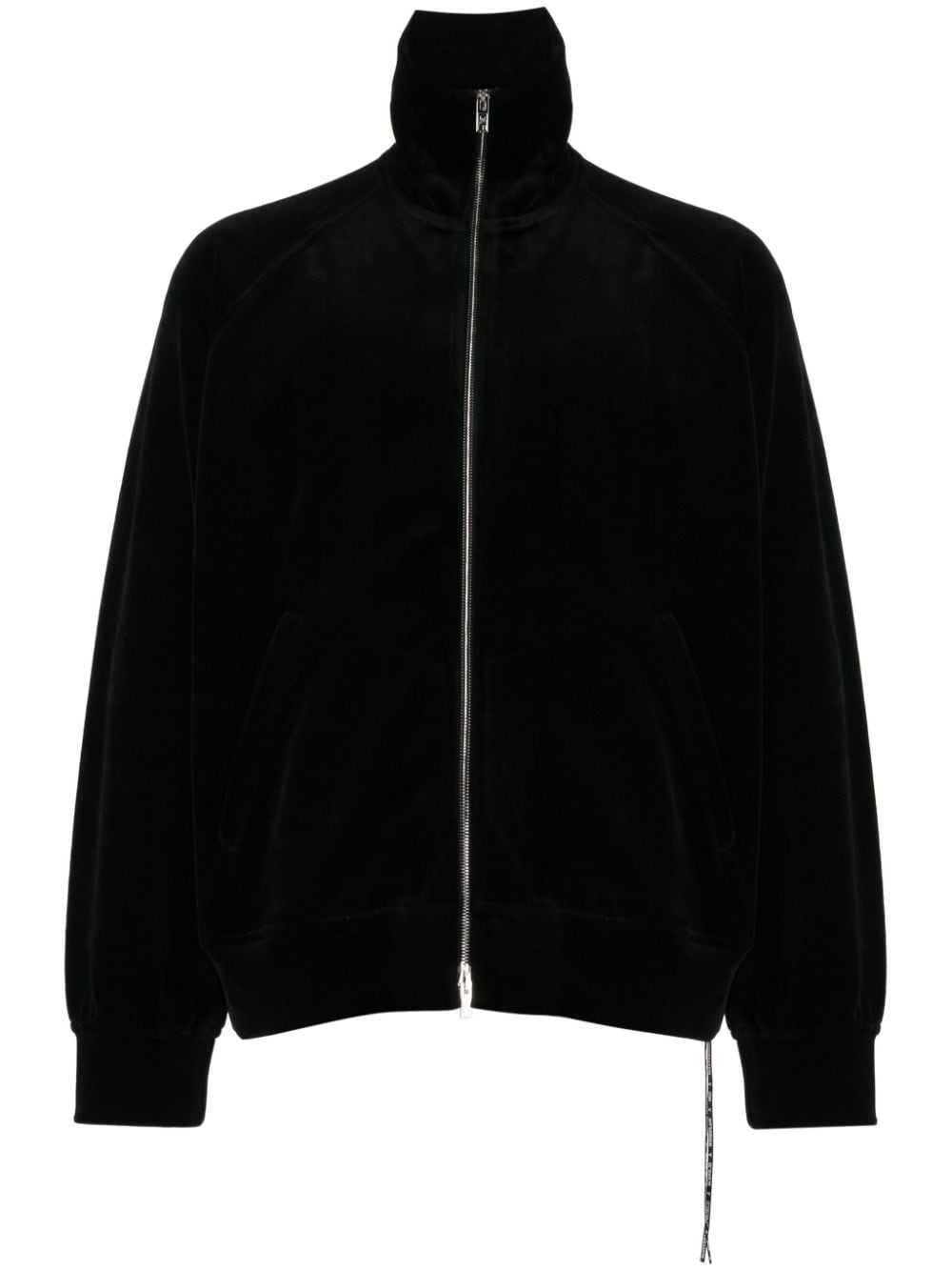 zip-up velour sweatshirt - 1