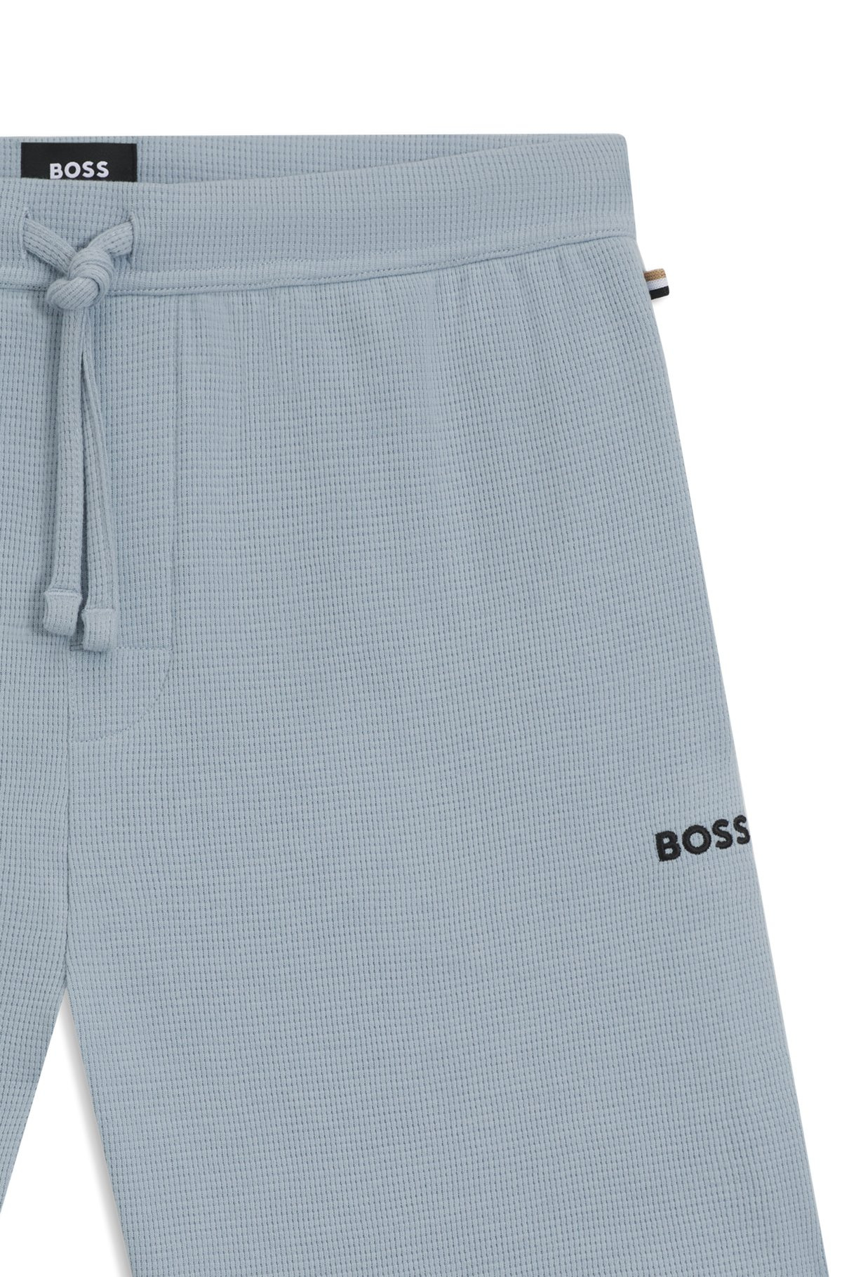 WAFFLE-STRUCTURED PAJAMA SHORTS WITH EMBROIDERED LOGO - 6