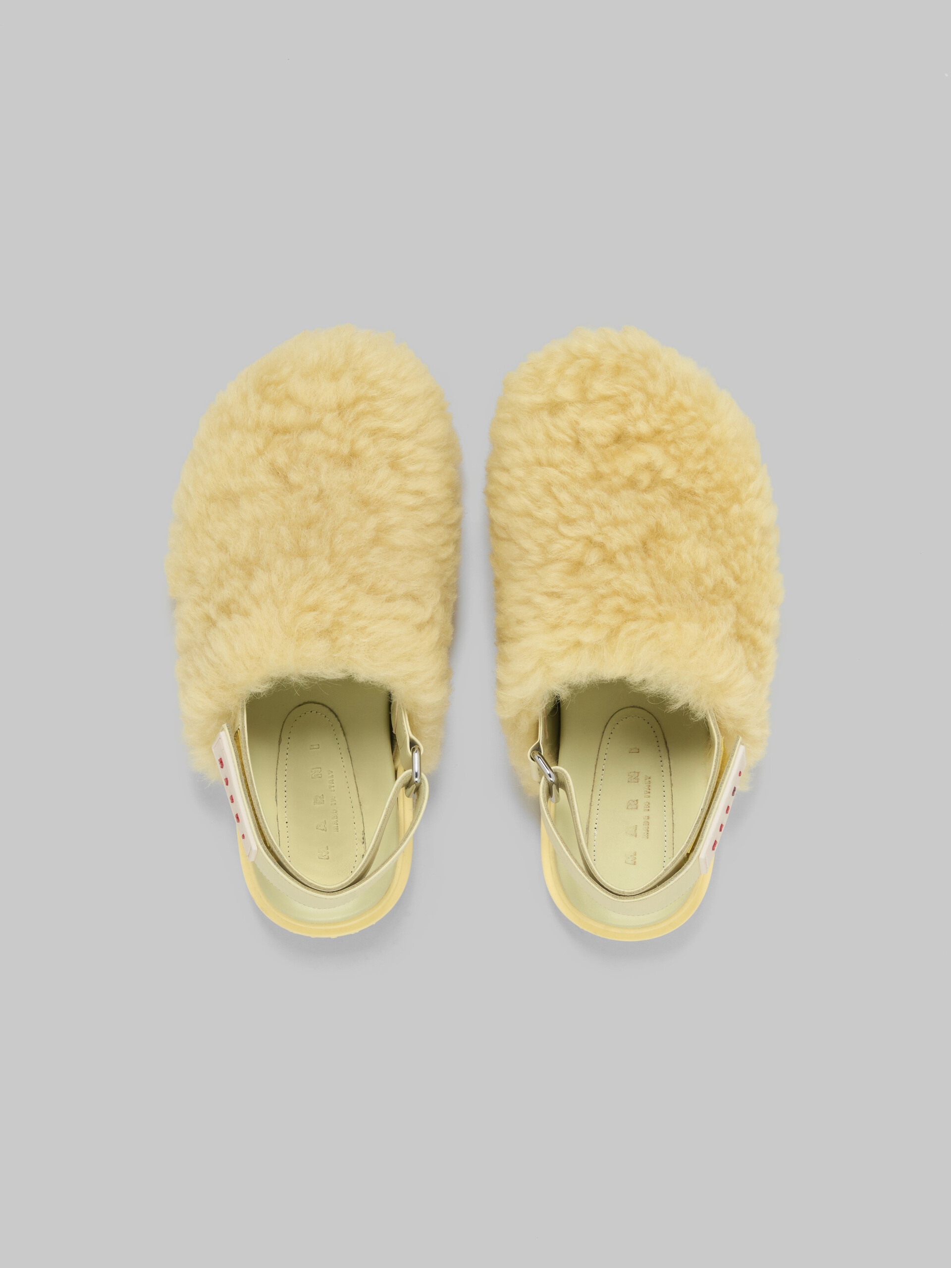 LIGHT YELLOW SHEARLING SABOT - 4