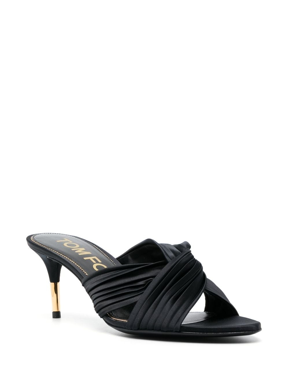 knot-detail 75mm pleated mules - 2