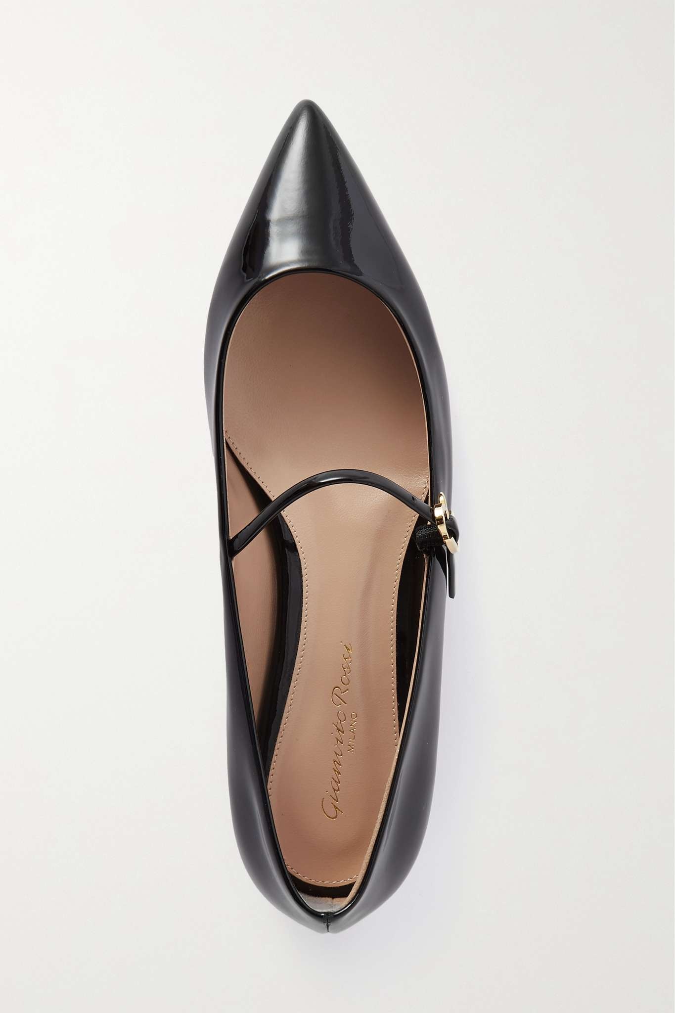 Vernice patent-leather Mary Jane point-toe flats - 5