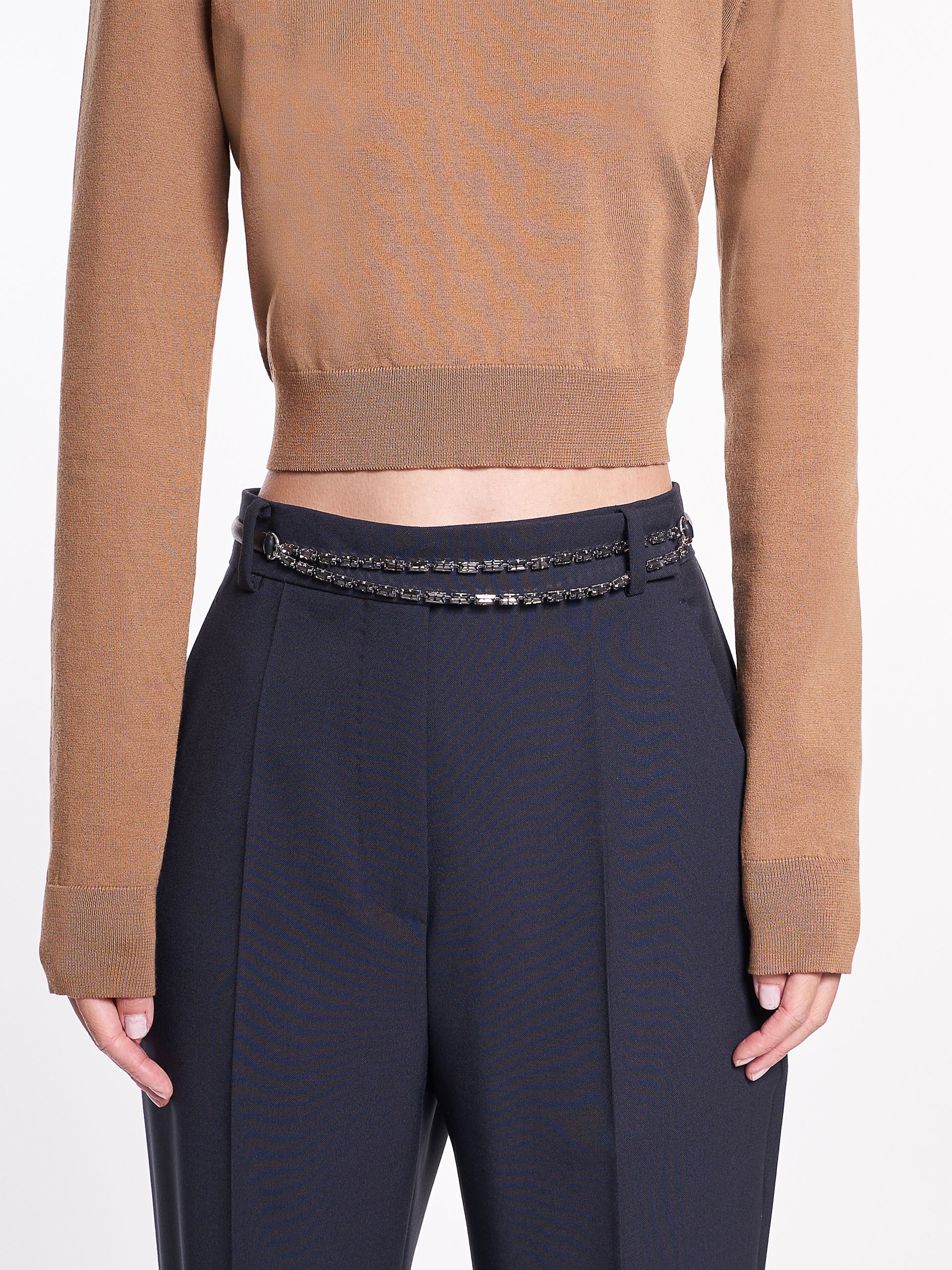 GIOIELLO Crystal-embellished leather belt - 4