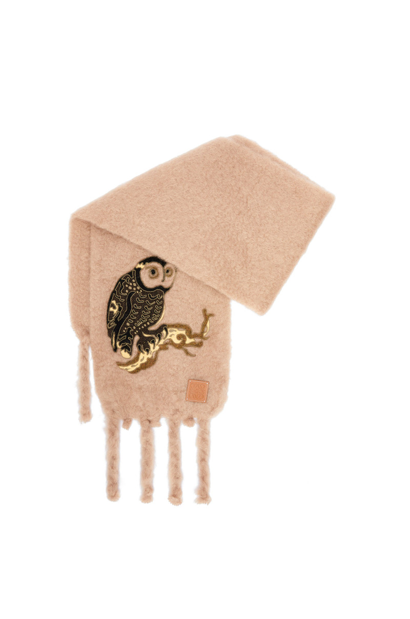 Loewe Owl scarf in wool and mohair outlook