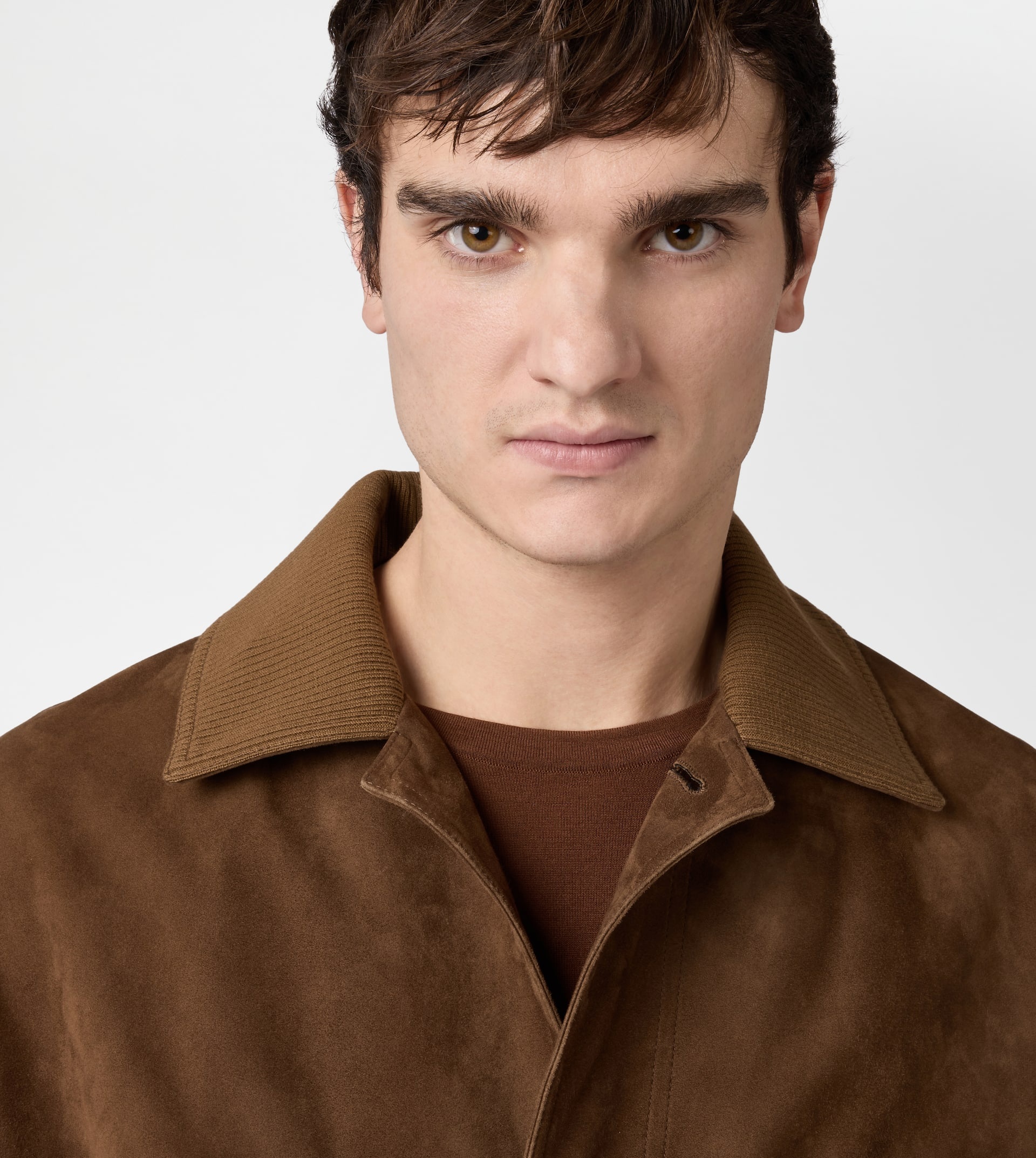 PASHMY COACH JACKET IN SUEDE - BROWN - 5
