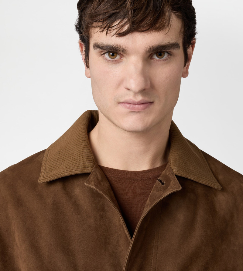 PASHMY COACH JACKET IN SUEDE - BROWN 5