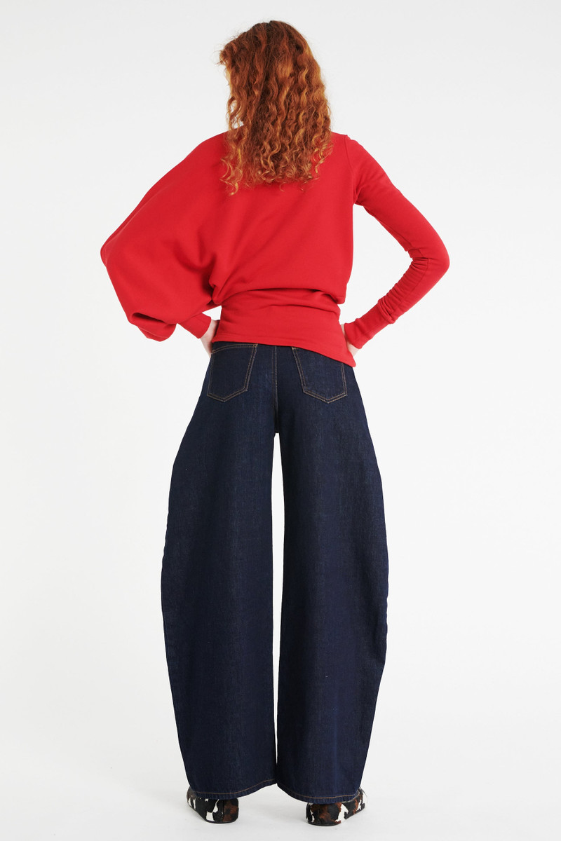 SLOUCHED SLEEVE SWEATSHIRT RED 5