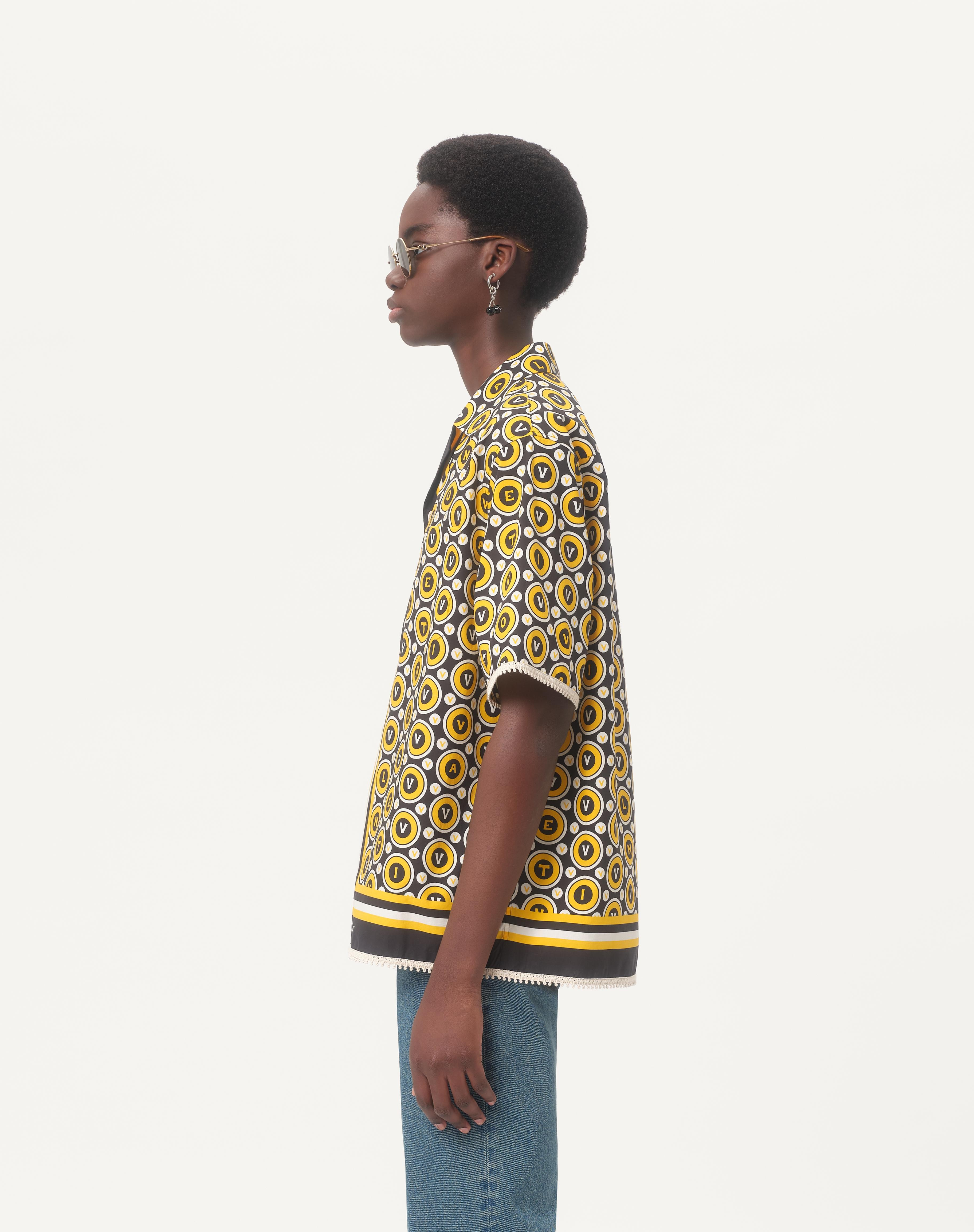 COTTON POPLIN BOWLING SHIRT WITH BULLES ROYALES PRINT - 6