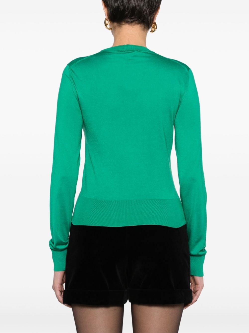 floral-appliquÃ© silk jumper - 4