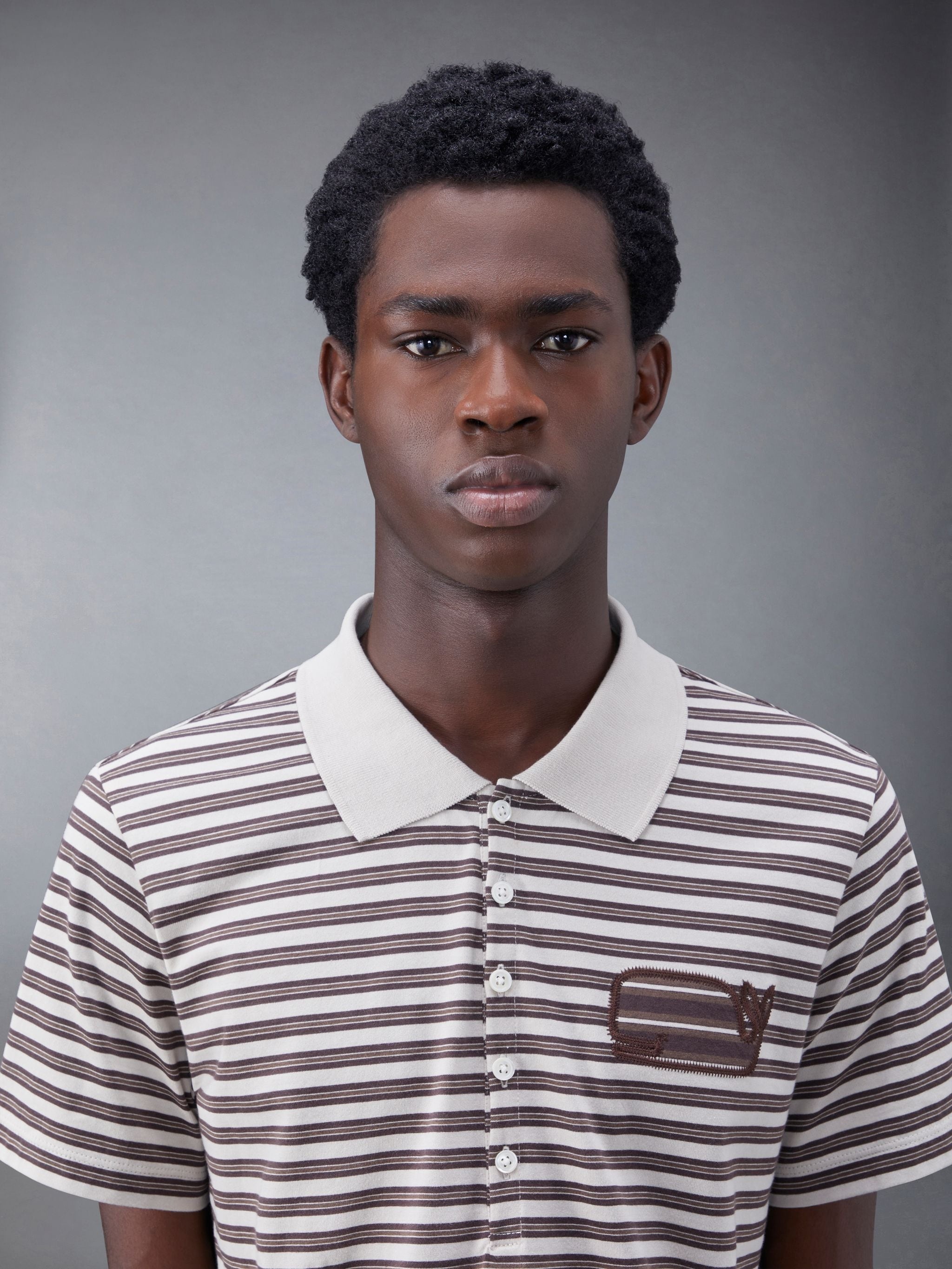 Stripe Jersey Whale Icon Short Sleeve Polo - 5