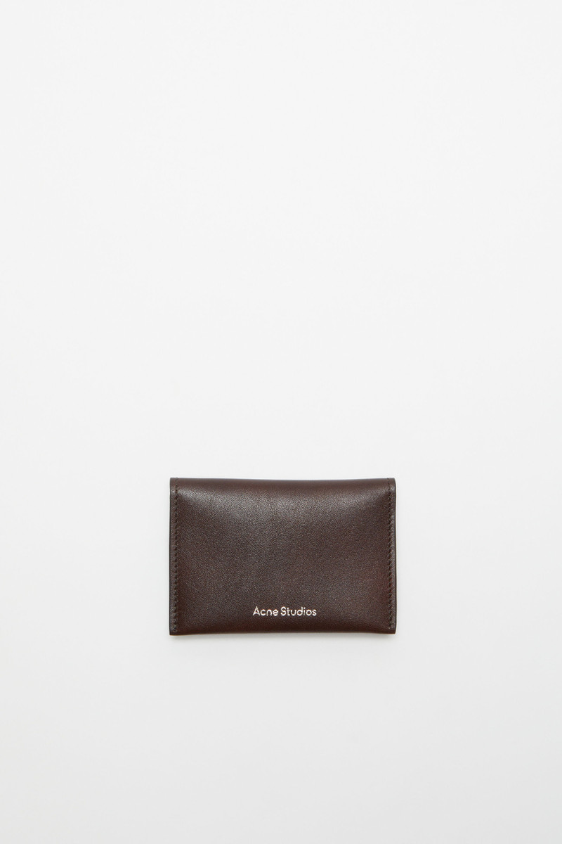 Folded leather wallet - Dark brown 1