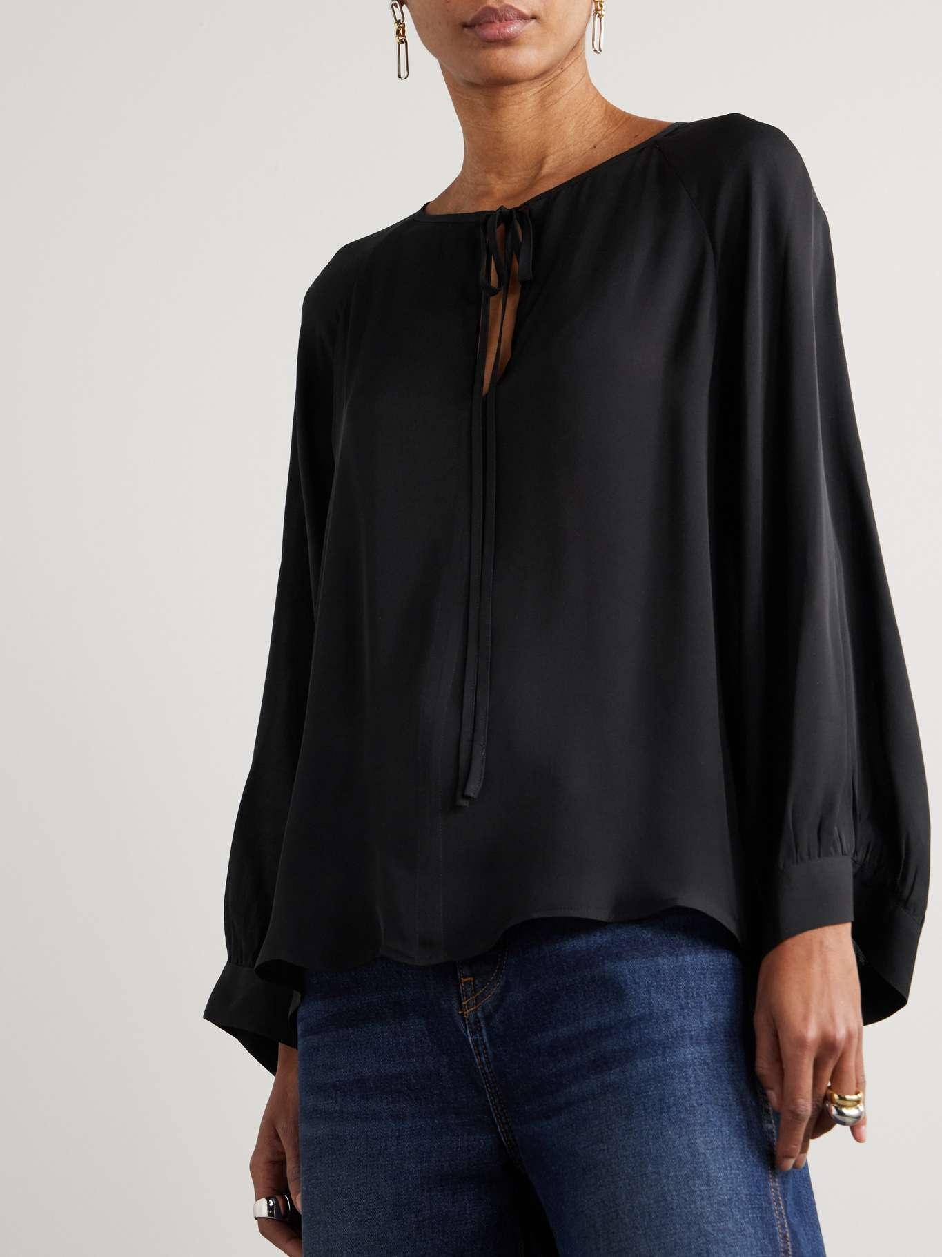 Acadia silk-chiffon blouse Black - 3