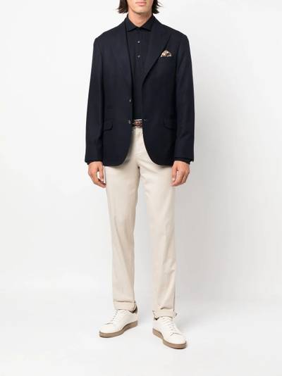 Brunello Cucinelli shirt-style long-sleeve polo shirt outlook