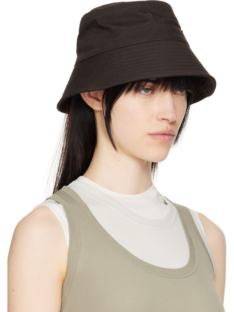Jil Sander Brown Logo Bucket Hat outlook