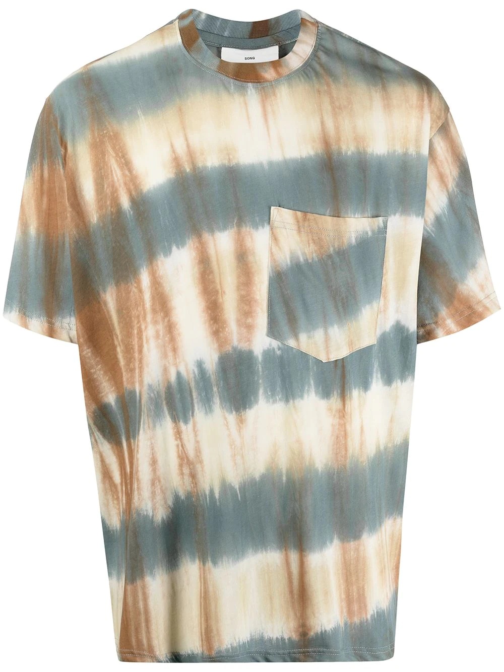 tie-dye print chest-pocket T-Shirt - 1