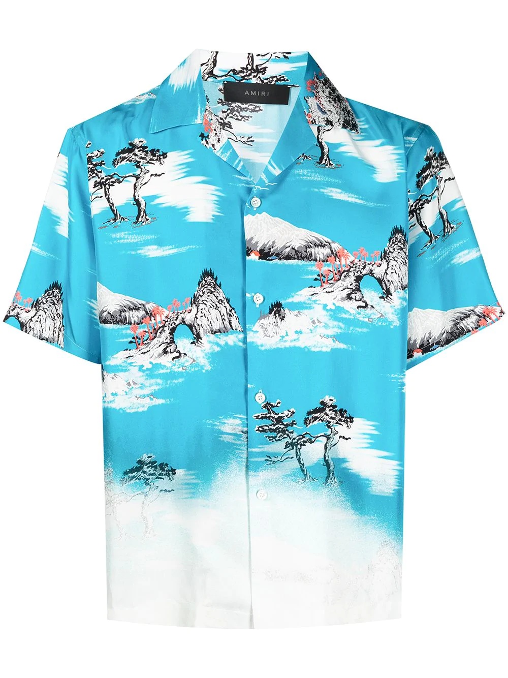 botanical-print Hawaiian shirt - 1