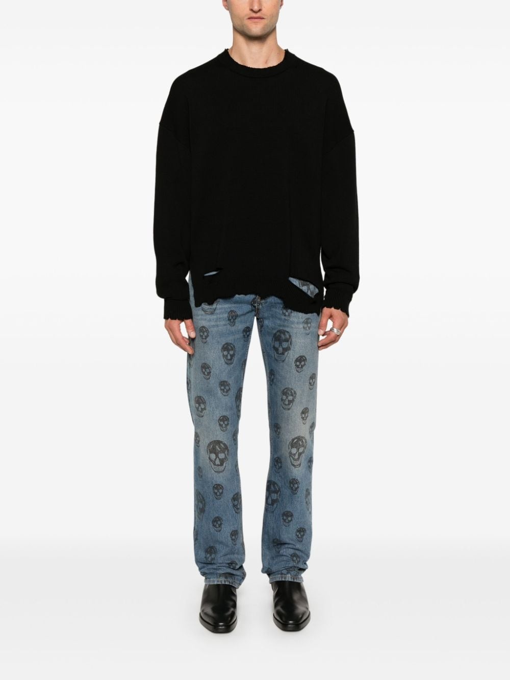 skull-print jeans - 2