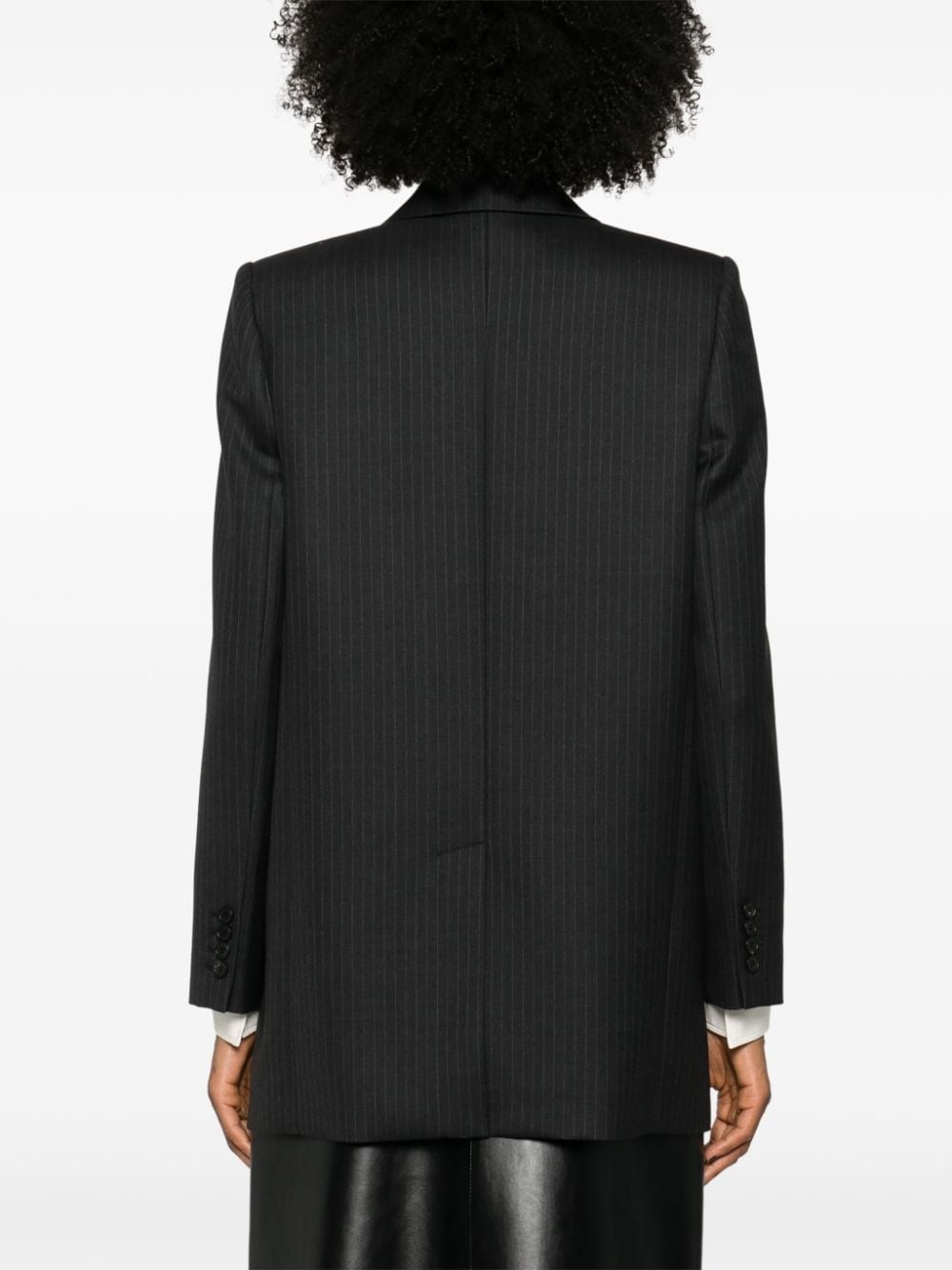 pinstripe pattern blazer - 4