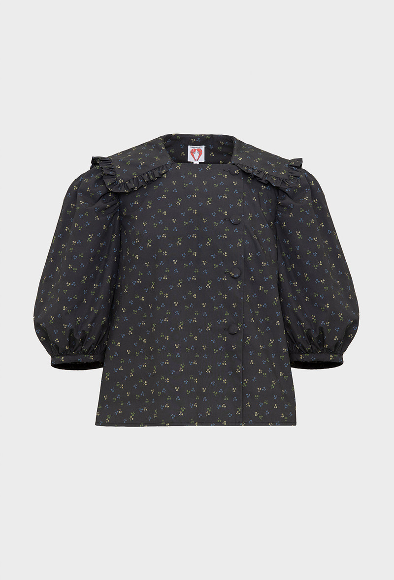 Brooke Blouse - Black Ditzy Floral 4