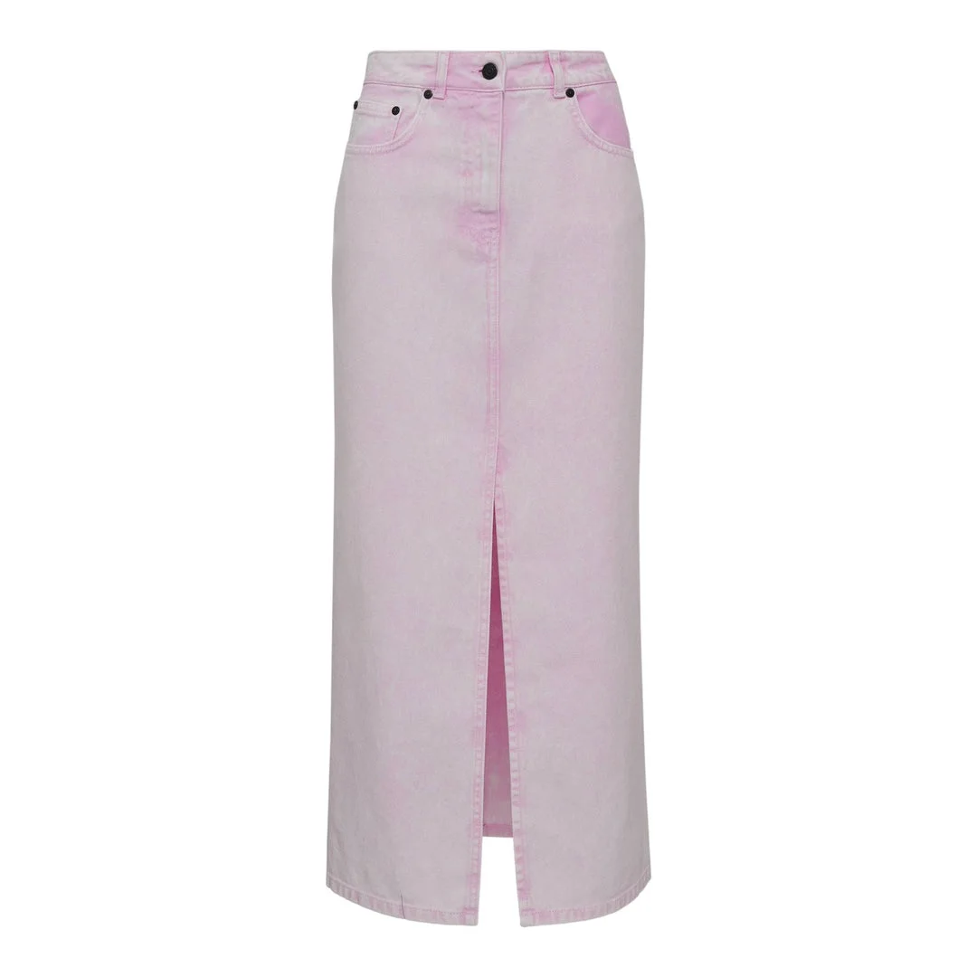 Light Pink Denim Skirt - 1
