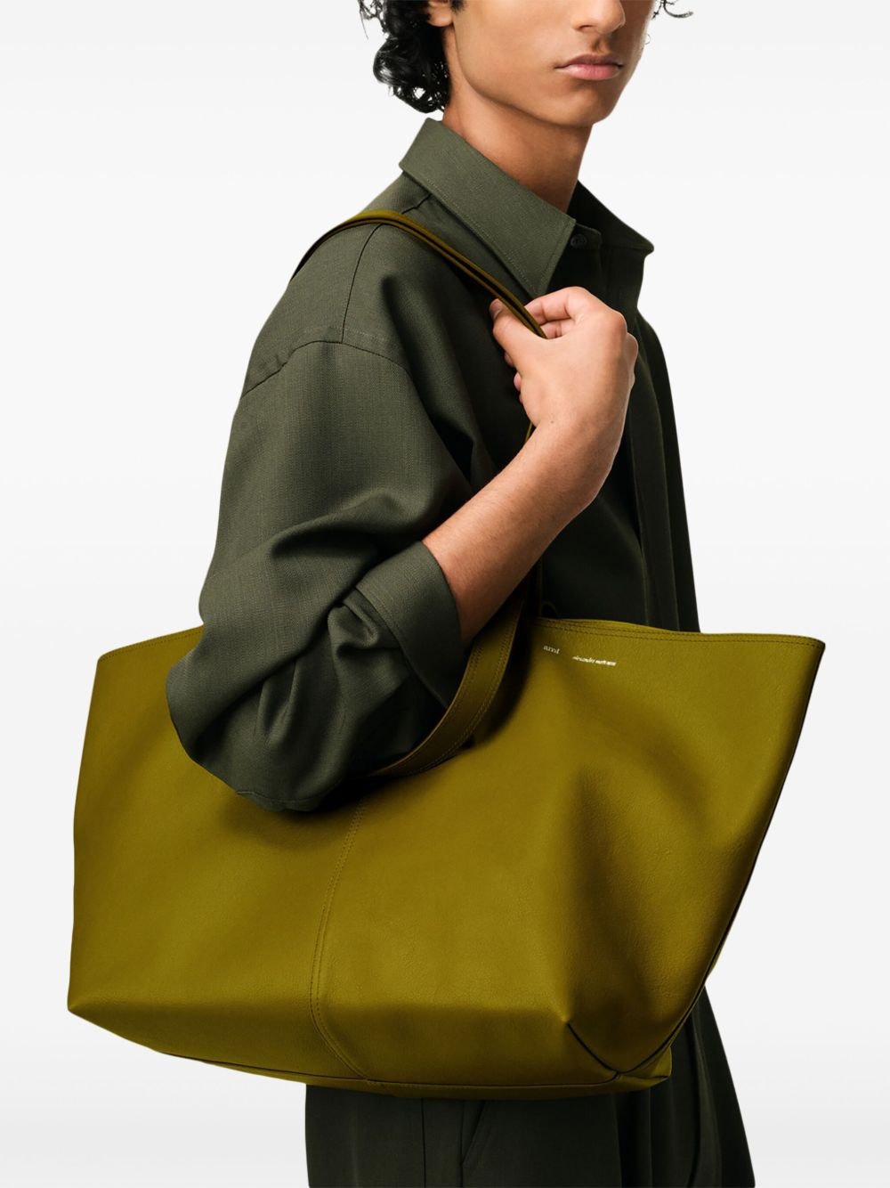 midi leather tote bag - 3
