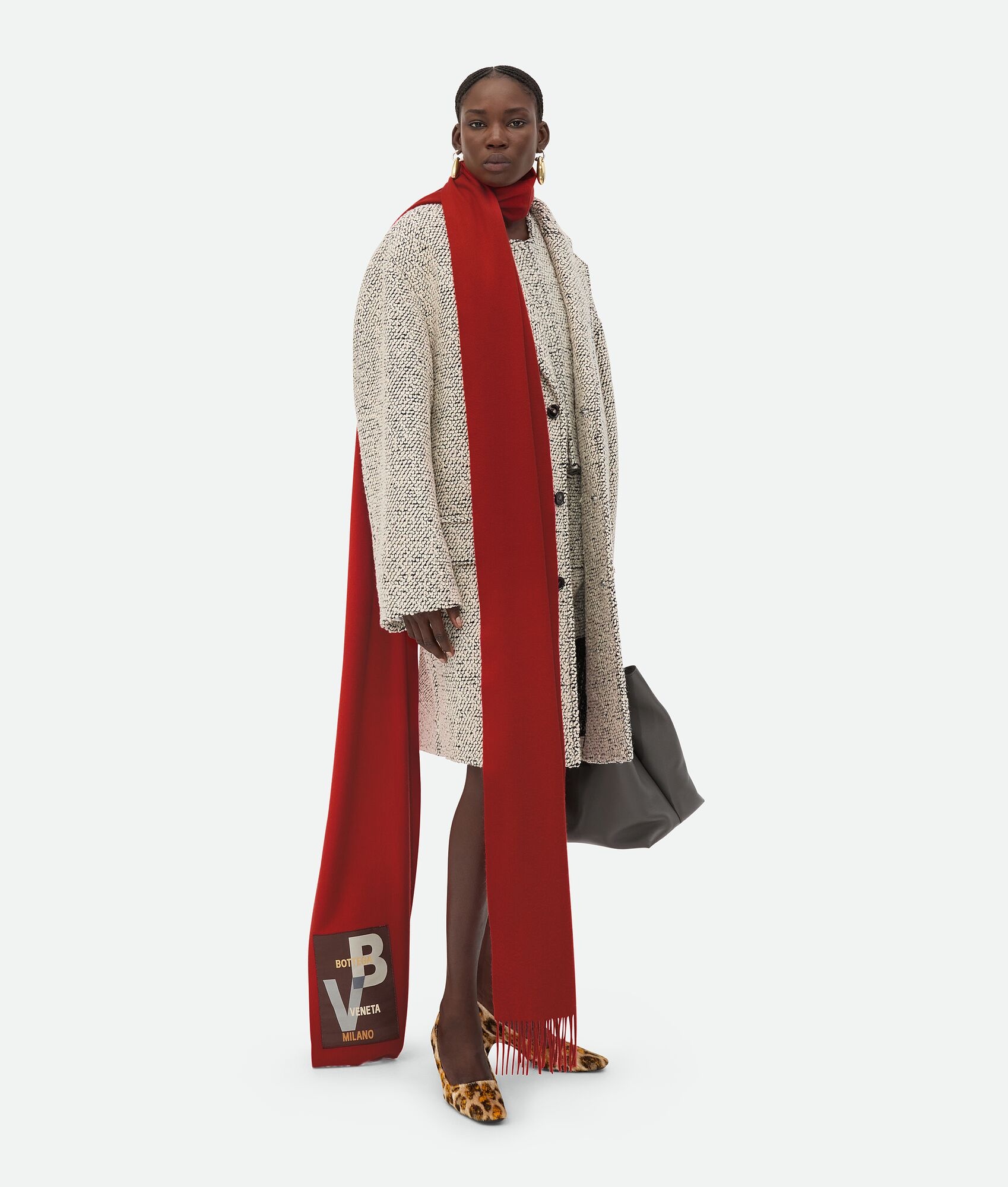 Bi-Color Wool Boucle Coat - 2