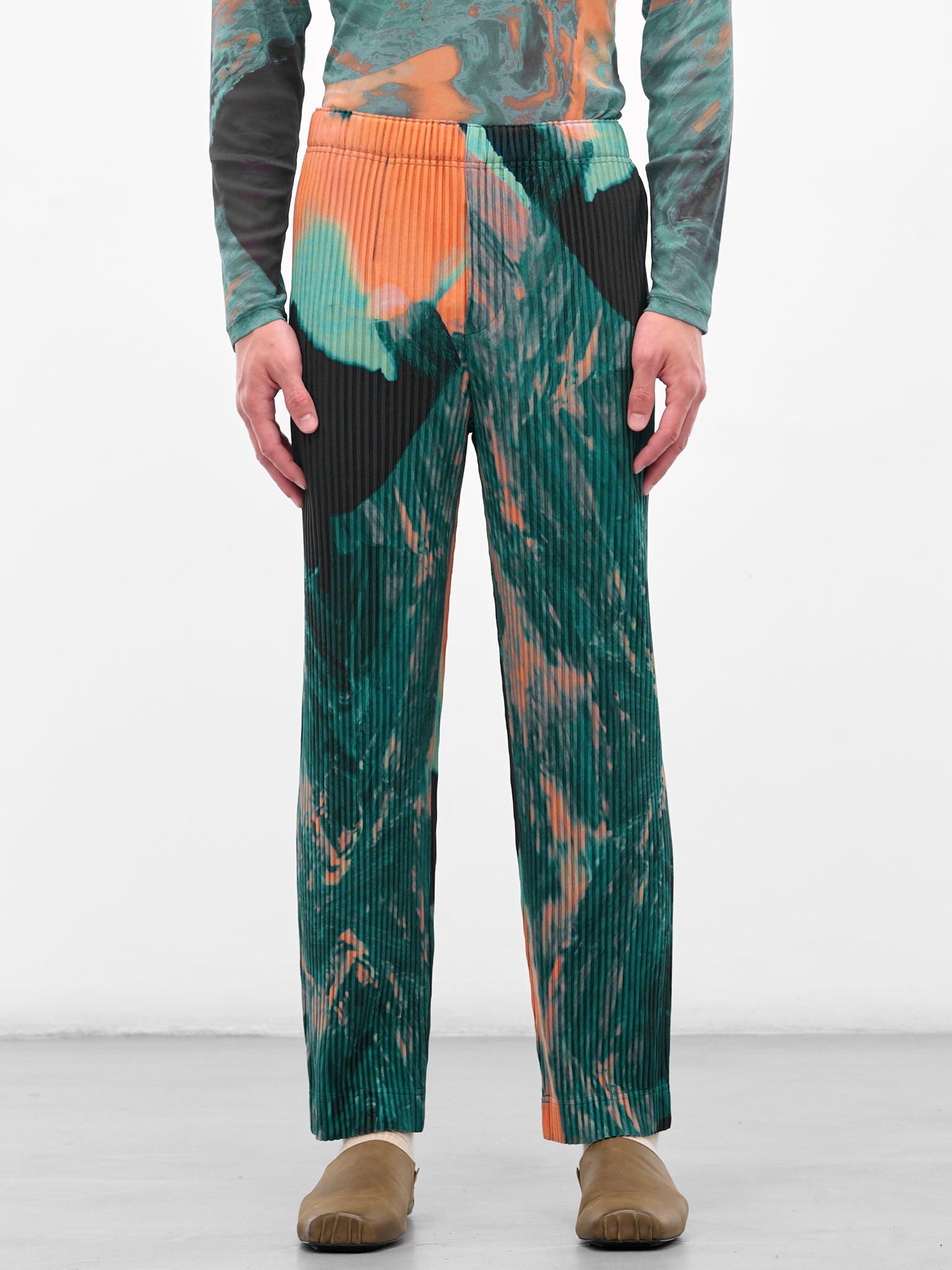 Green Agate Pleated Trousers - 1