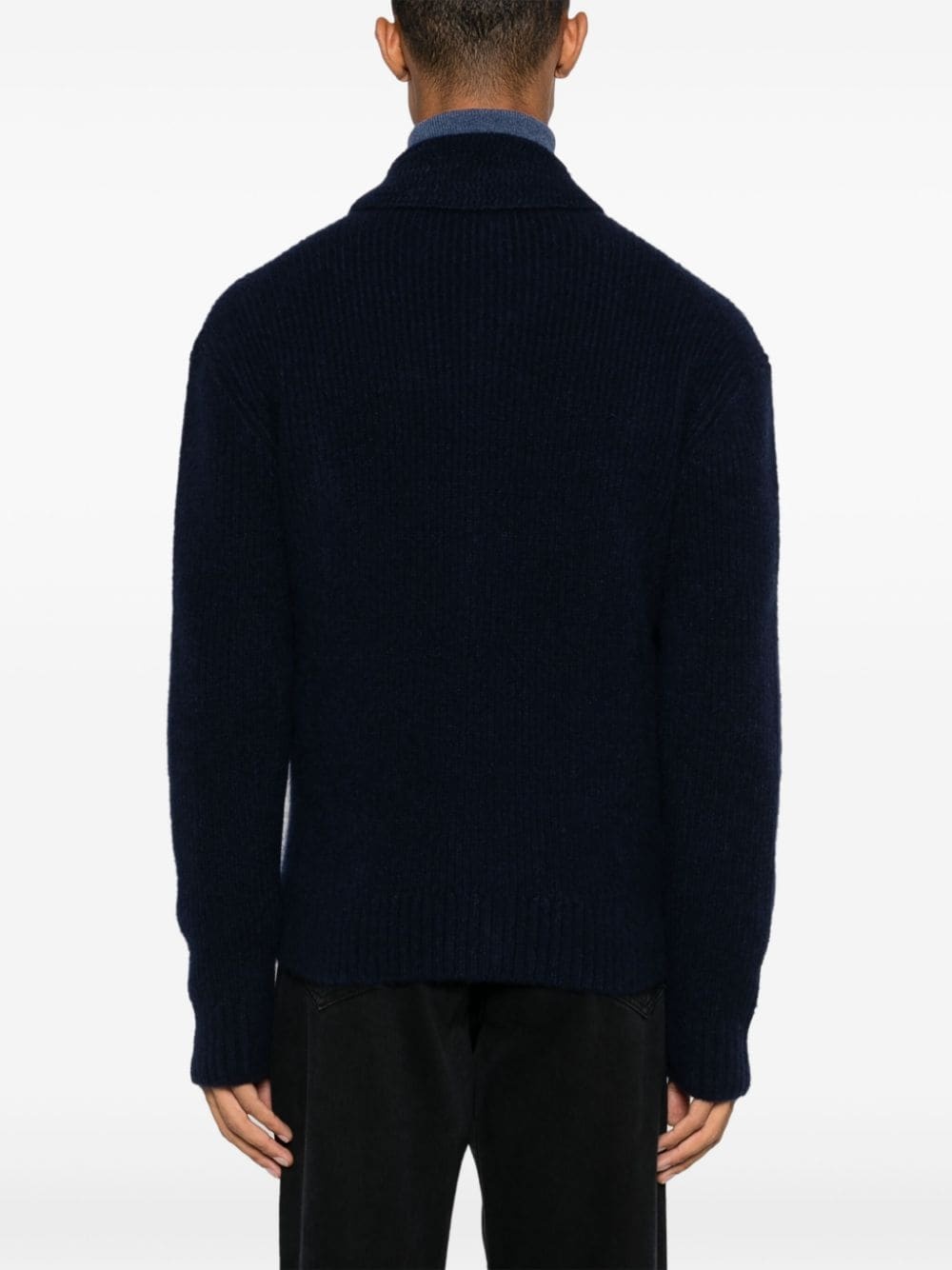 shawl-lapels brushed cardigan - 4