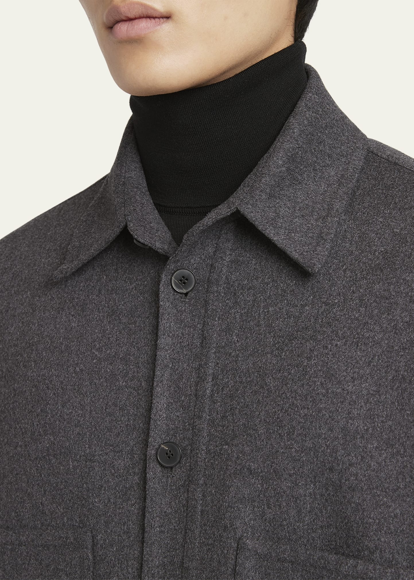 Men's Wool Felt Overshirt - 5