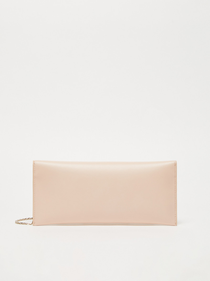 LONGENVELOPE Smooth semi-gloss leather clutch bag 3