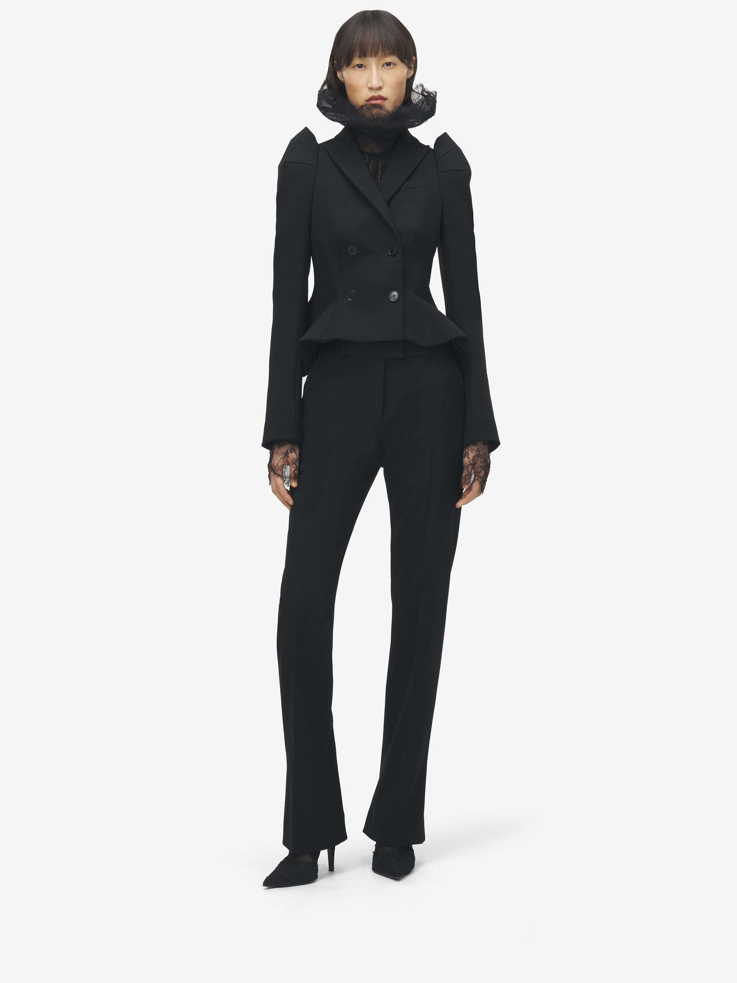 Shoulder Double-breasted Jacket - 3