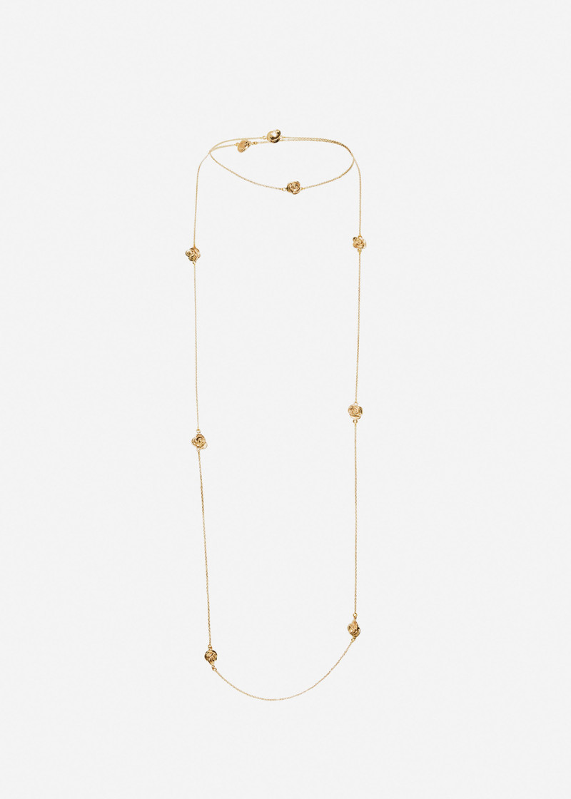 Rosette chain necklace in gold 1