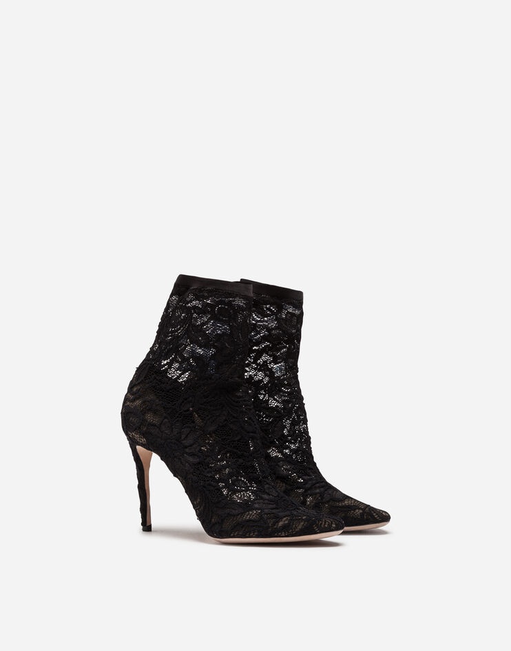 Ankle boot in stretch lace and gros grain - 3