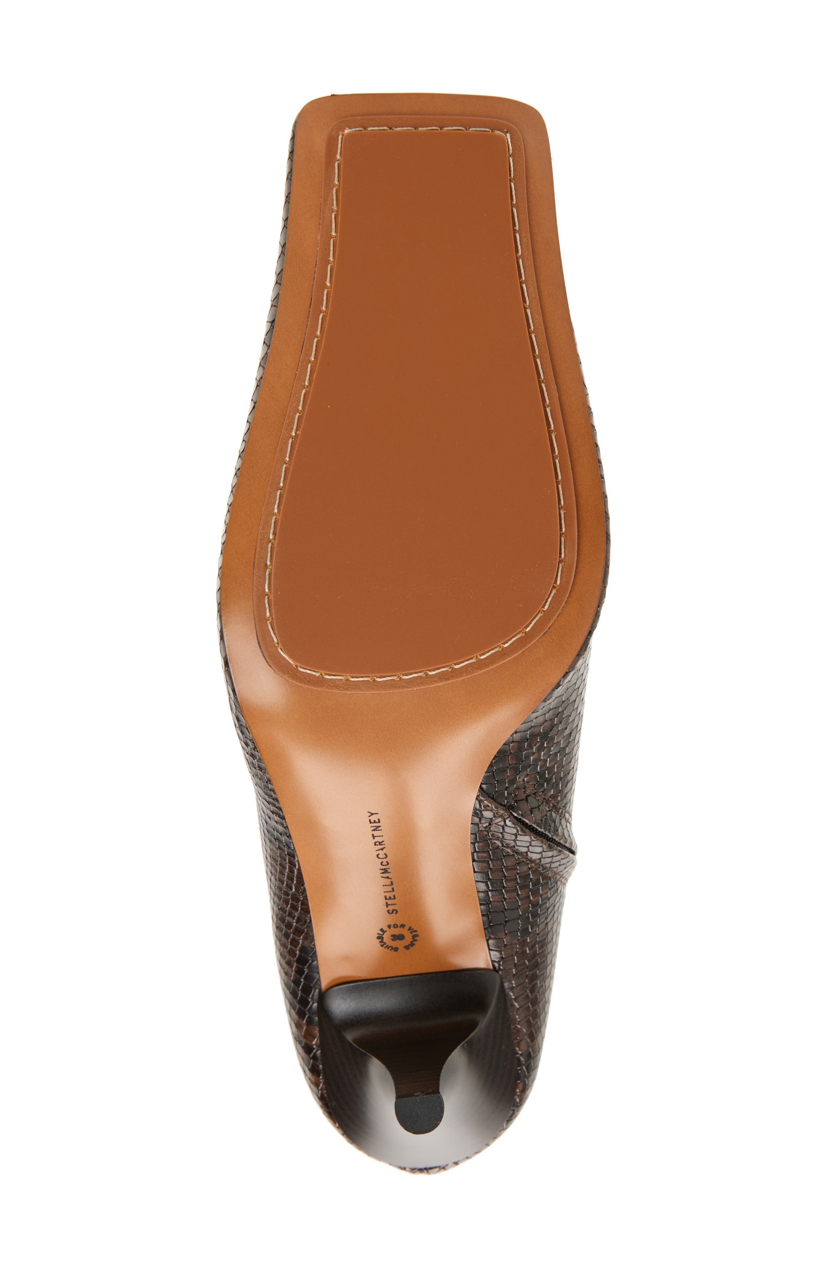 Stella McCartney Snakeskin Embossed Square Toe Knee High Boot in Coffee at Nordstrom - 6