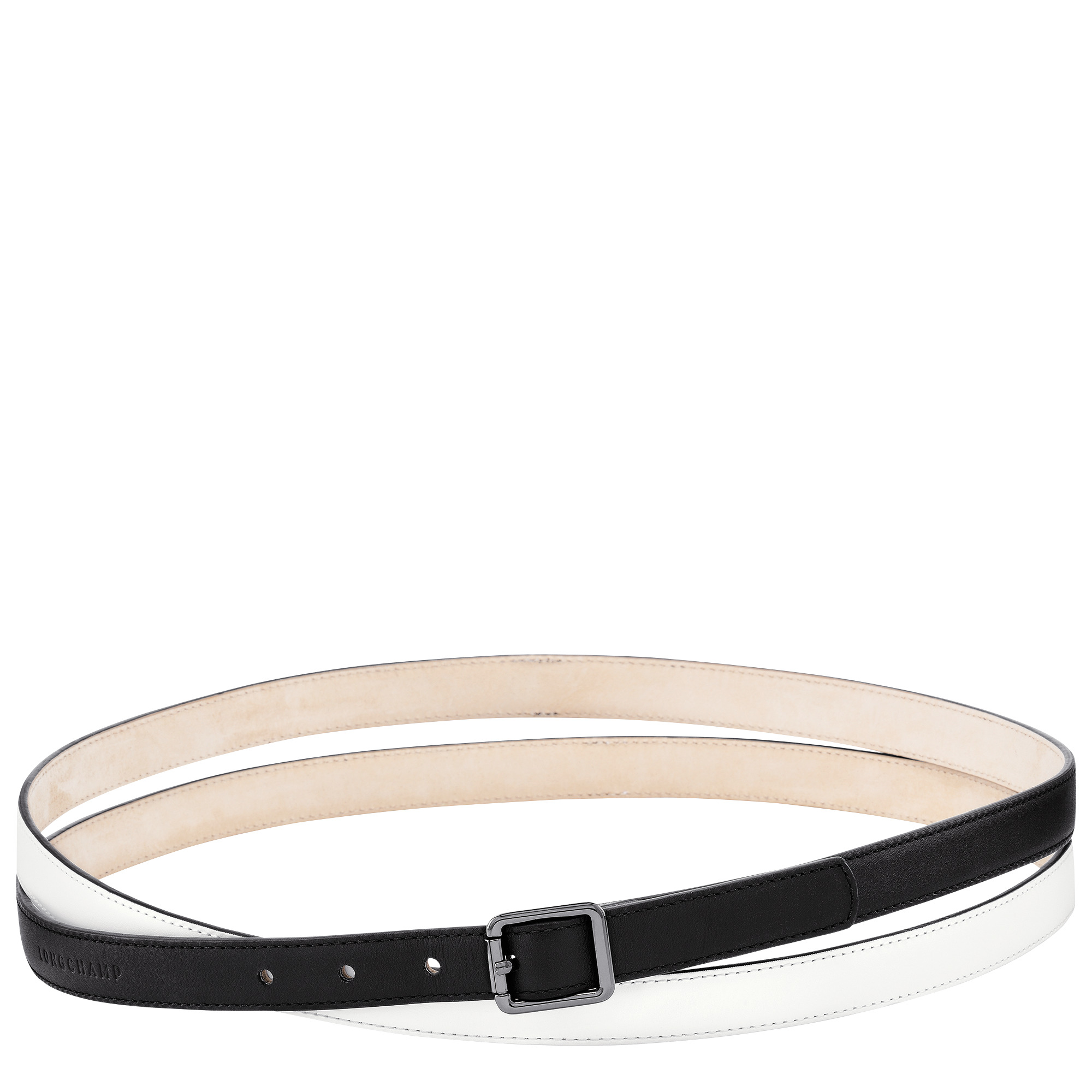 Fall/Winter 2023 Collection Ladies' belt Black/White - Leather - 1