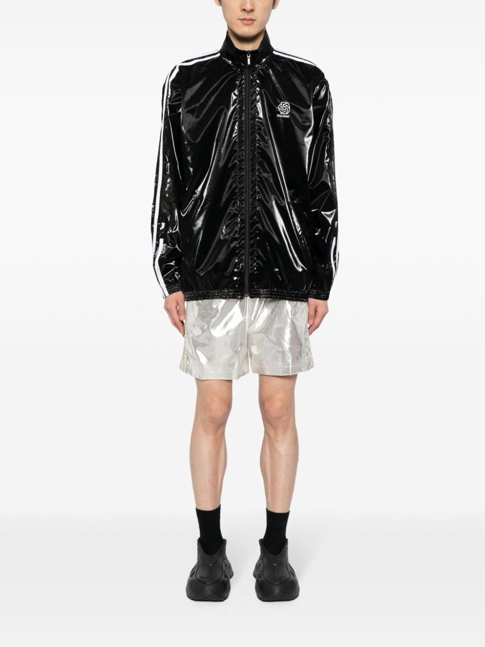 patent-finish track jacket - 2