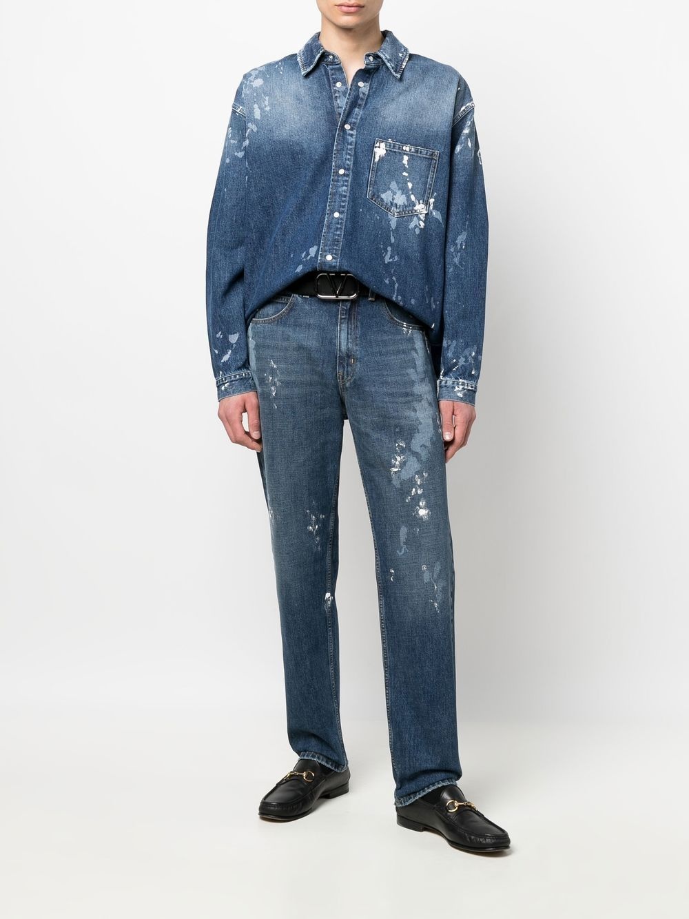 painter-wash straight jeans - 2