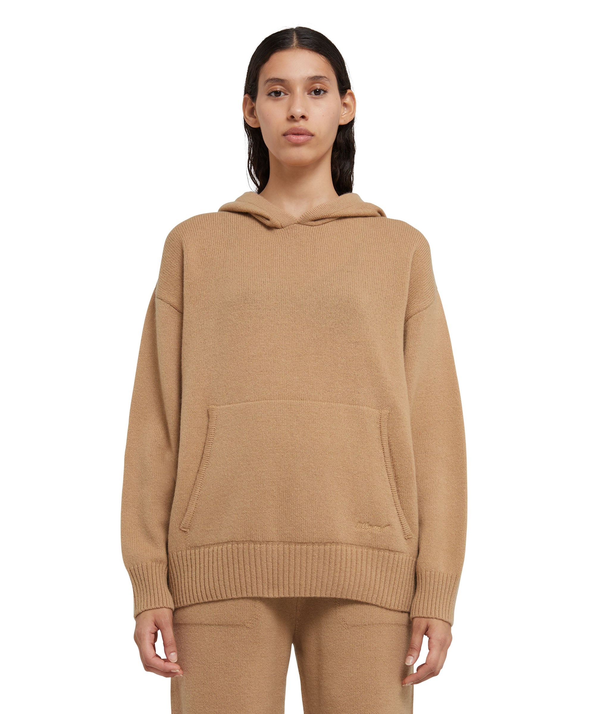 Wool and cashmere jumper with hood - 2