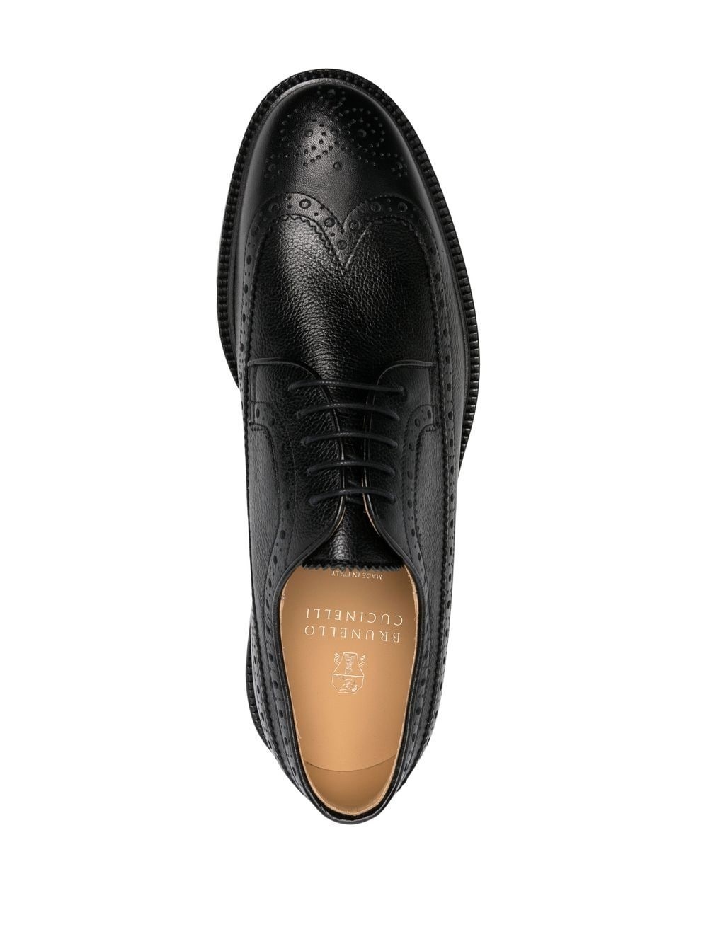 polished-finish lace-up brogues - 4