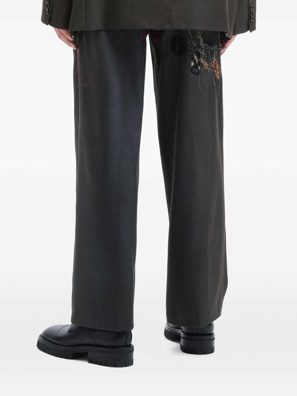 embroidered straight-leg trousers - 4