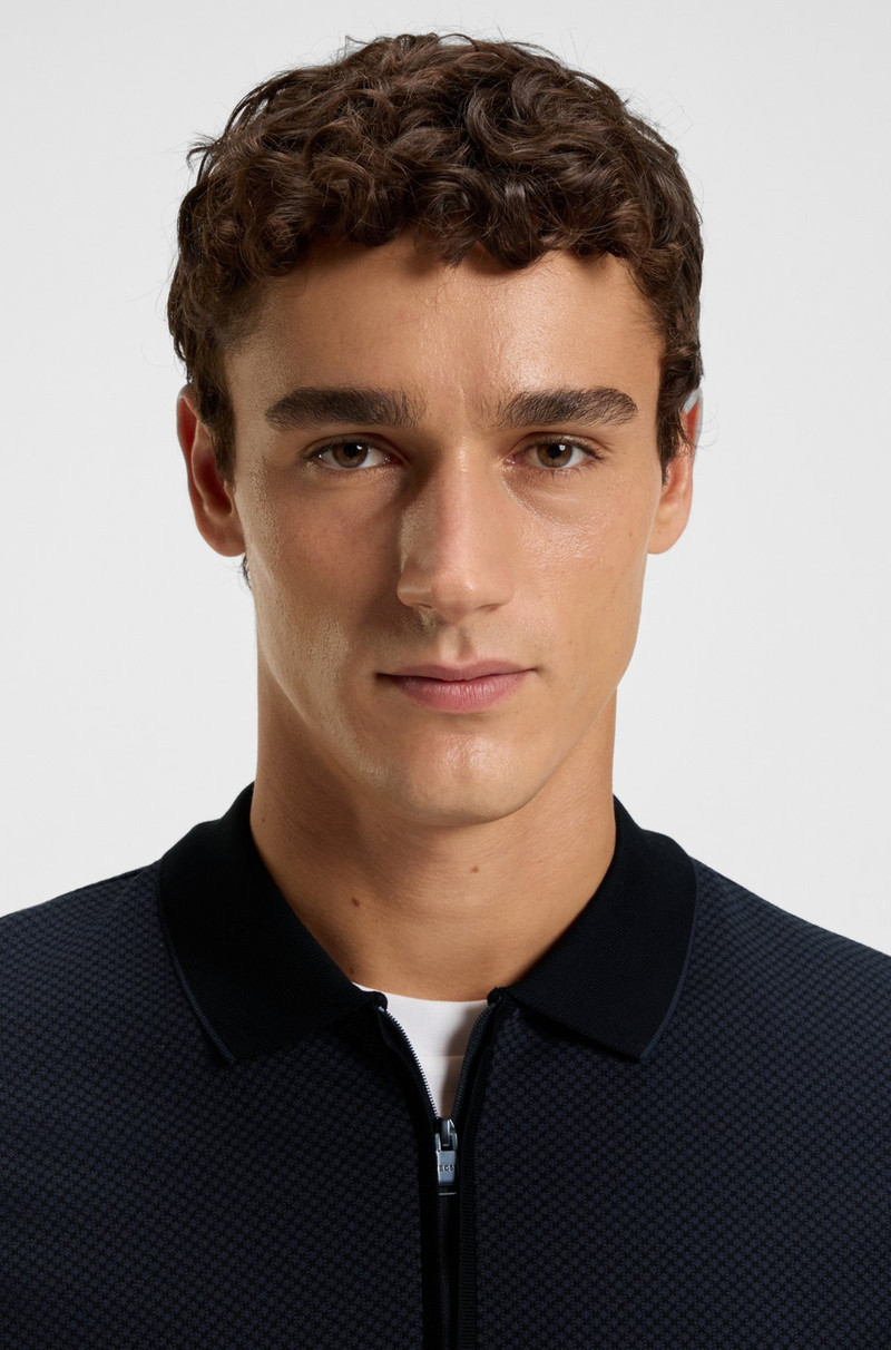 MERCERISED-COTTON POLO SHIRT WITH TWO-TONE STRUCTURE 3