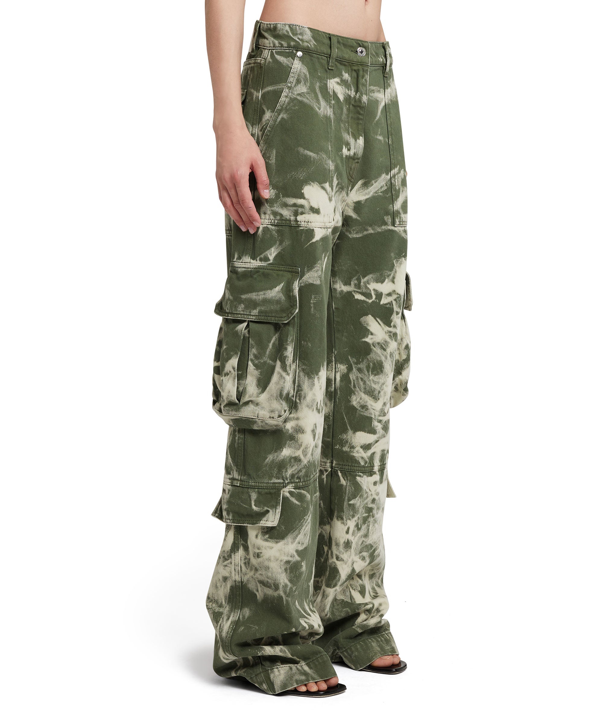 Cargo pants with marbleized tie-dye treatment - 4