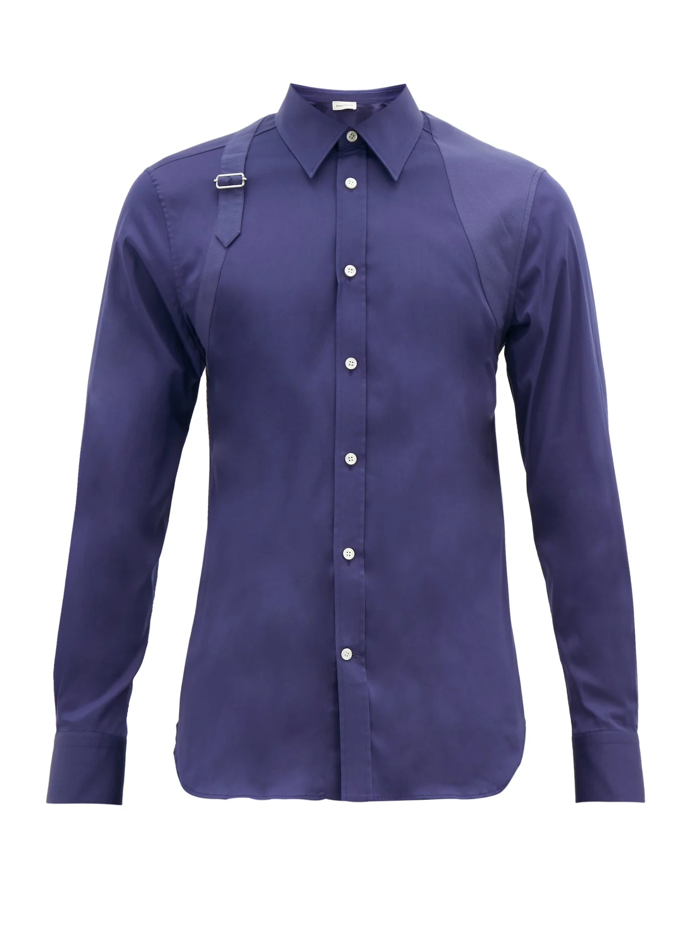 Harness panelled cotton-blend shirt - 1