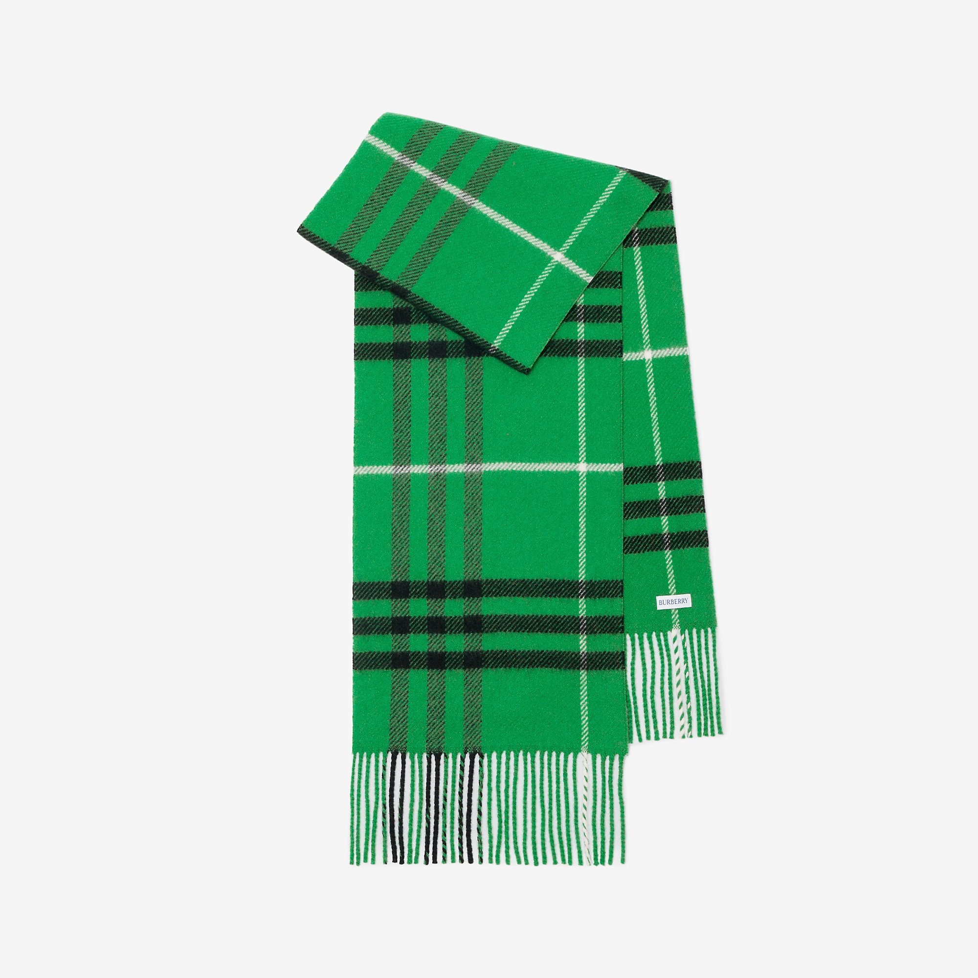 Check Wool Cashmere Scarf - 1