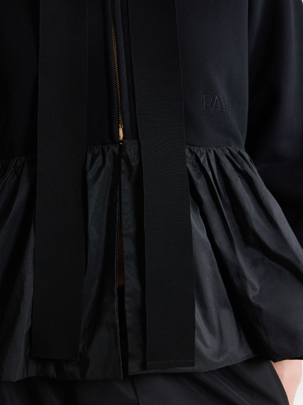 ruffle-hem zip-up hoodie - 5