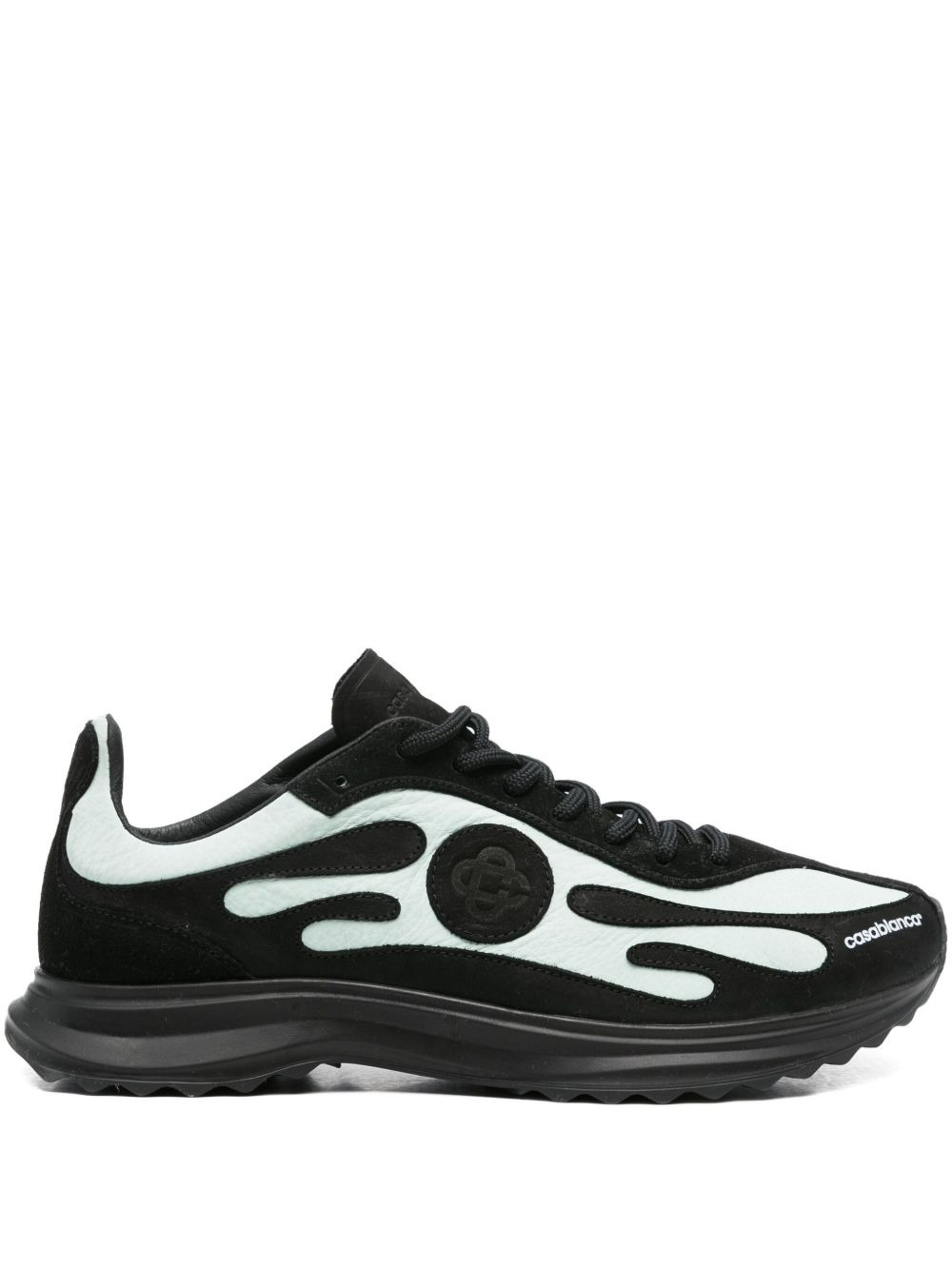 lace-up two-tone sneakers - 1