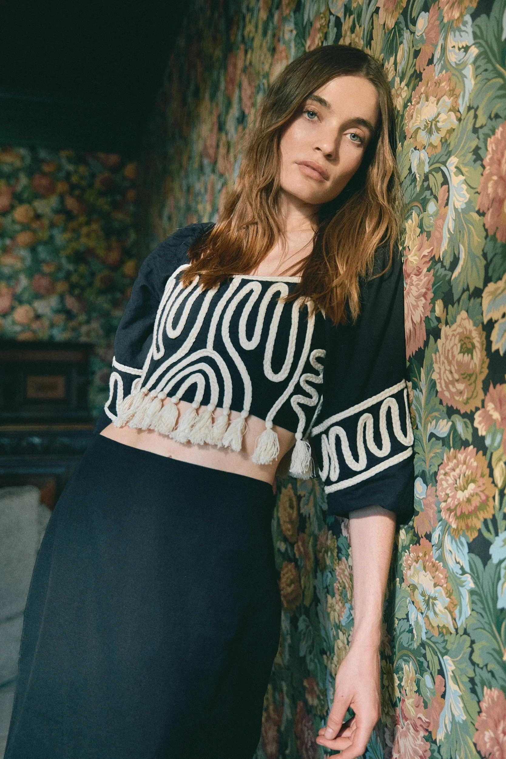 ETTA TOP | BLACK IVORY - 1