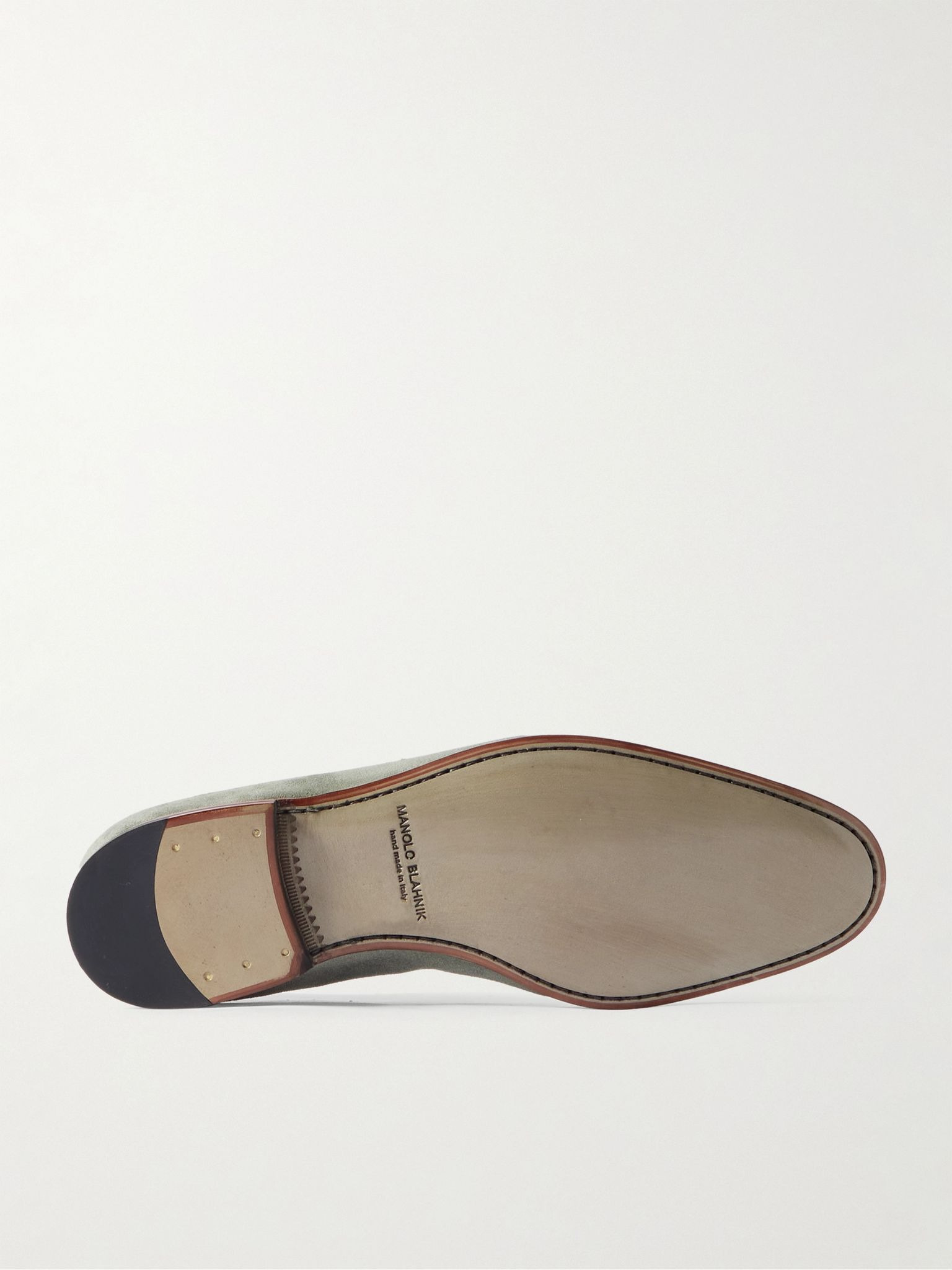 Modena Leather-Trimmed Suede Loafers Green - 3