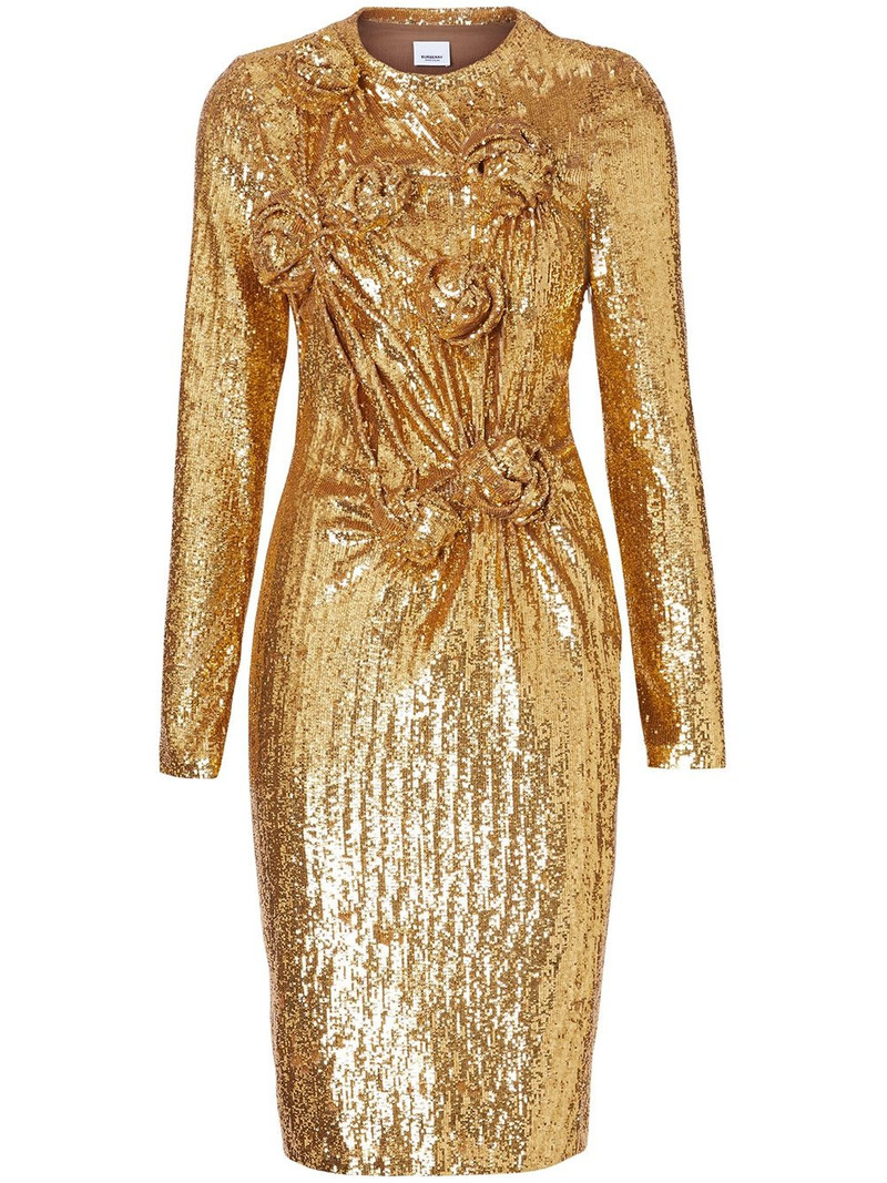 Hand-gathered Detail Sequinned Dress 1